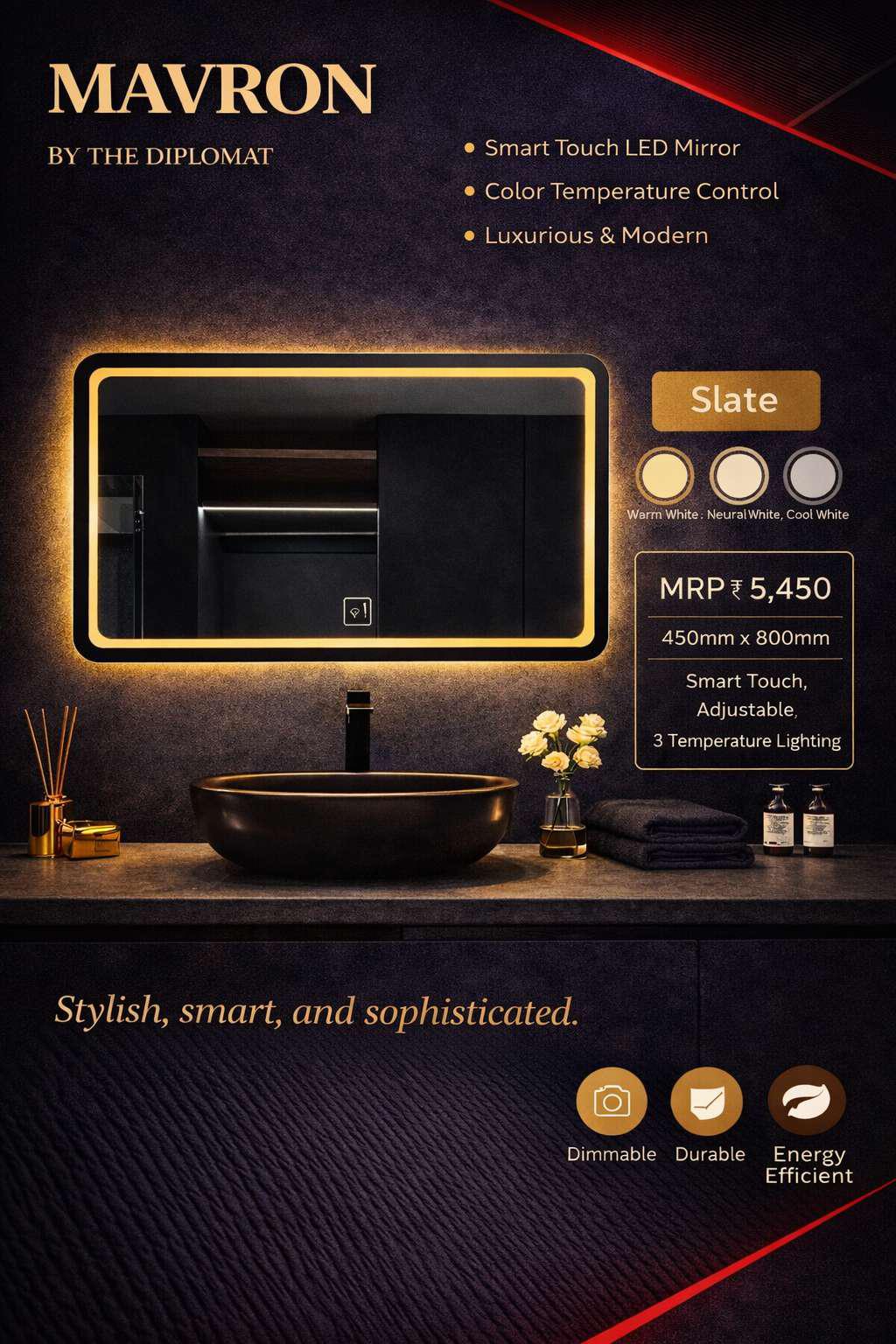 img43 MAVRON Slate Smart LED Mirror - Image 1